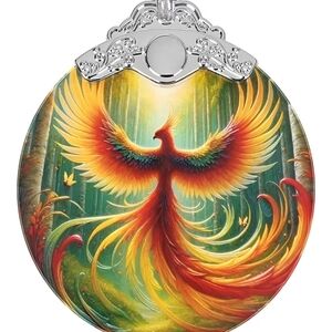 Vibrant Phoenix Pendant,  Glass Material